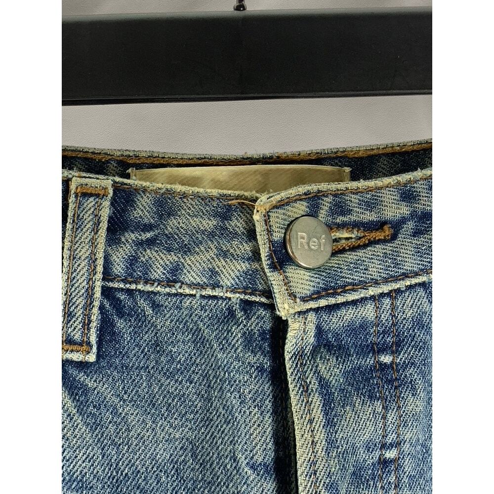 REFORMATION Women's Baltic Blue Mid-Rise Crop Flare Petite Frayed Jean SZ 25 - Picture 3 of 13